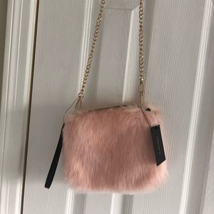 Pink Faux Fur Crossbody